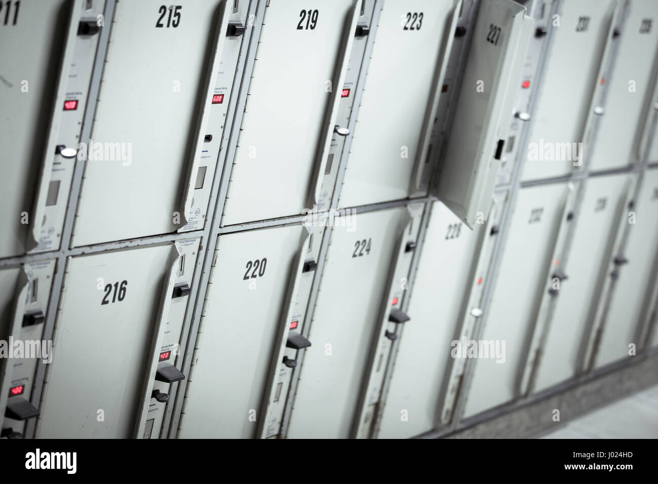 Lockers in a locker room. lockers at a railway station Stock