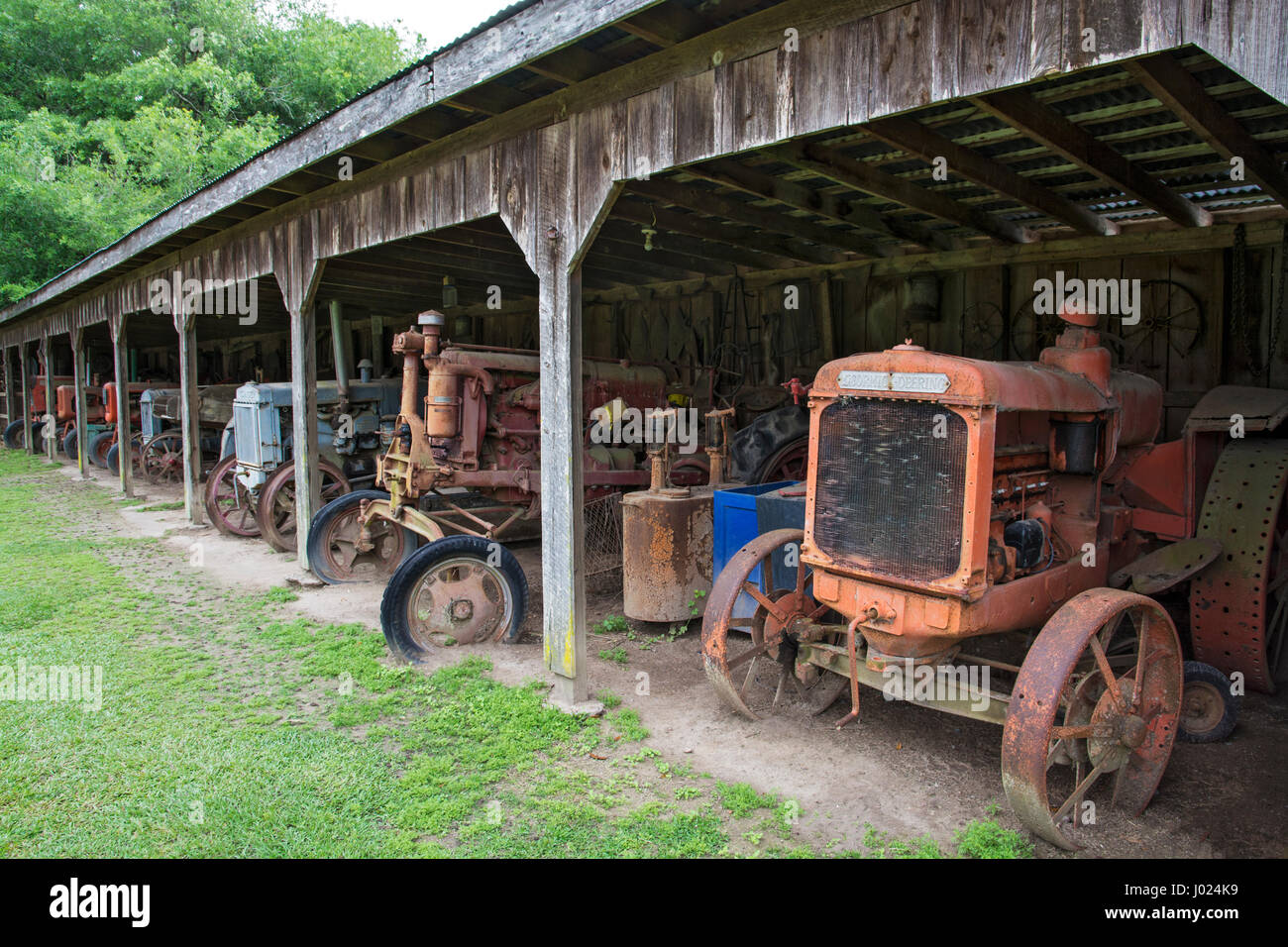 Louisiana, Thibodaux, Laurel Valley sugar plantation museum, antique tractors Stock Photo