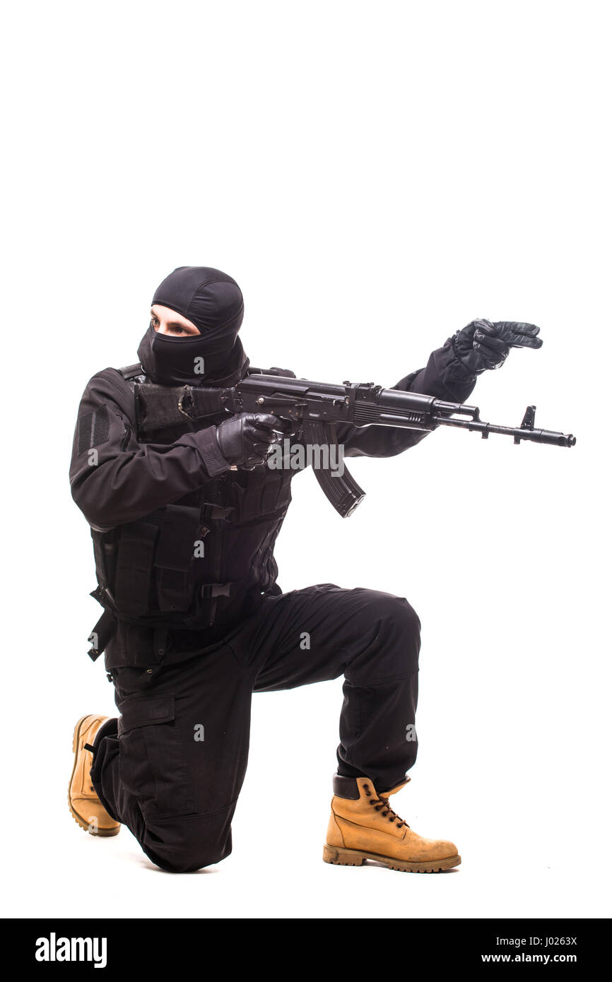 Mature male soldier aiming hi-res stock photography and images - Alamy