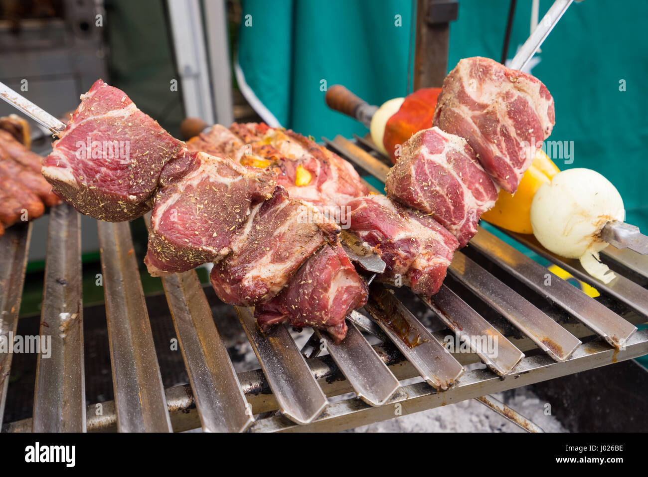 Picanha On Skewer On White Background Stock Photo - Download Image Now -  Picanha, Skewer, 2015 - iStock