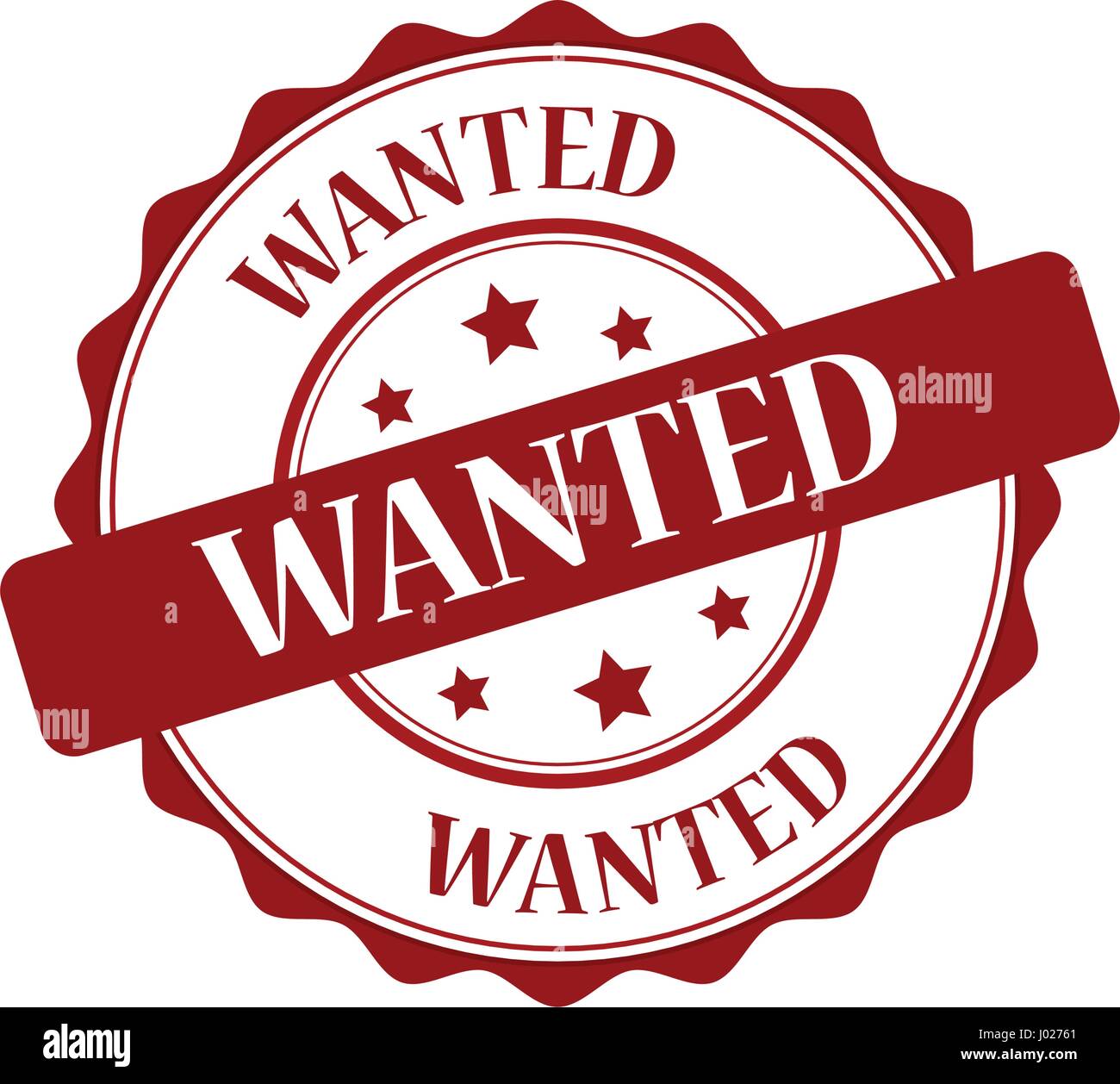 Wanted red stamp illustration Stock Vector
