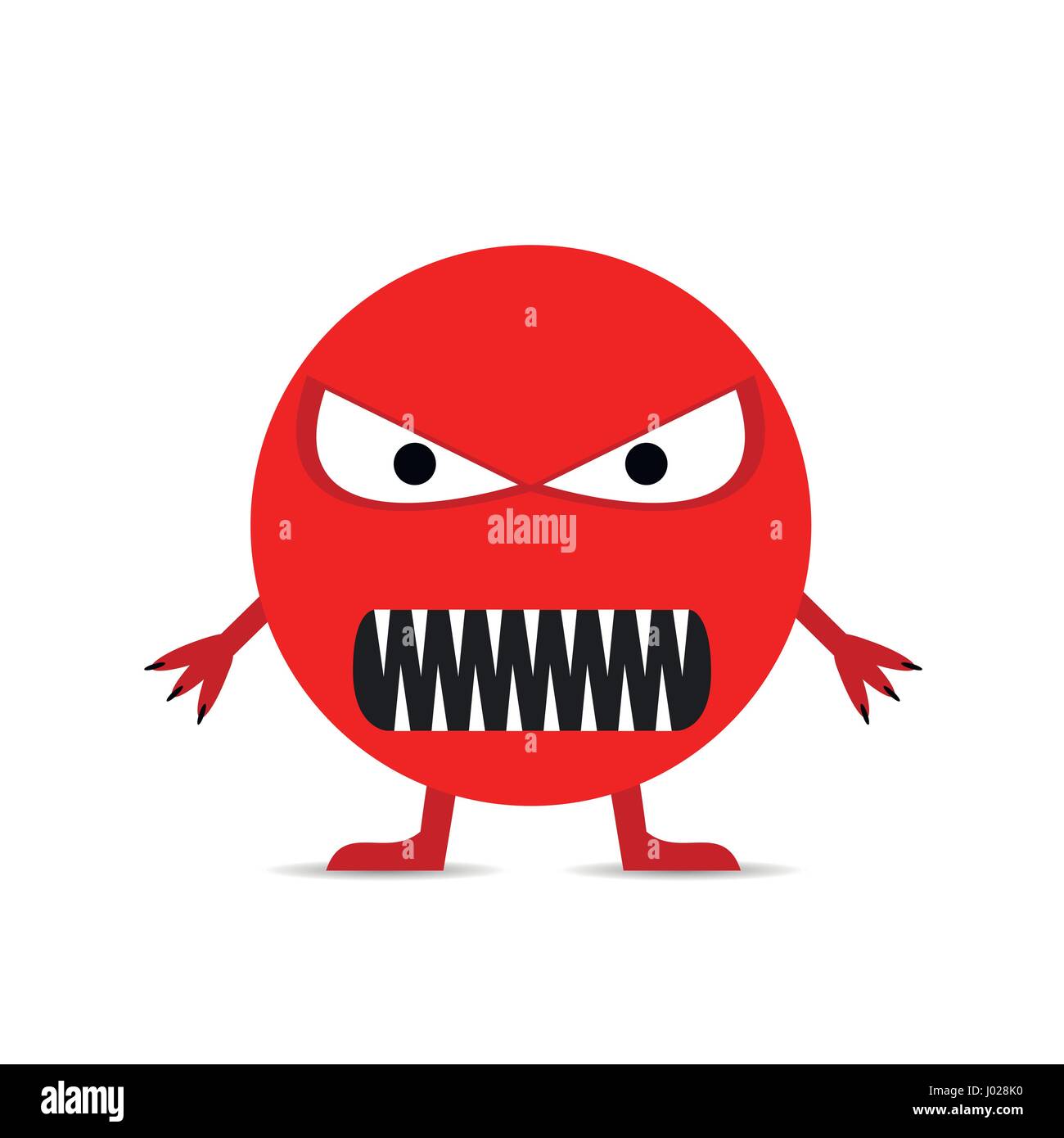 Red angry smiley face Stock Vector