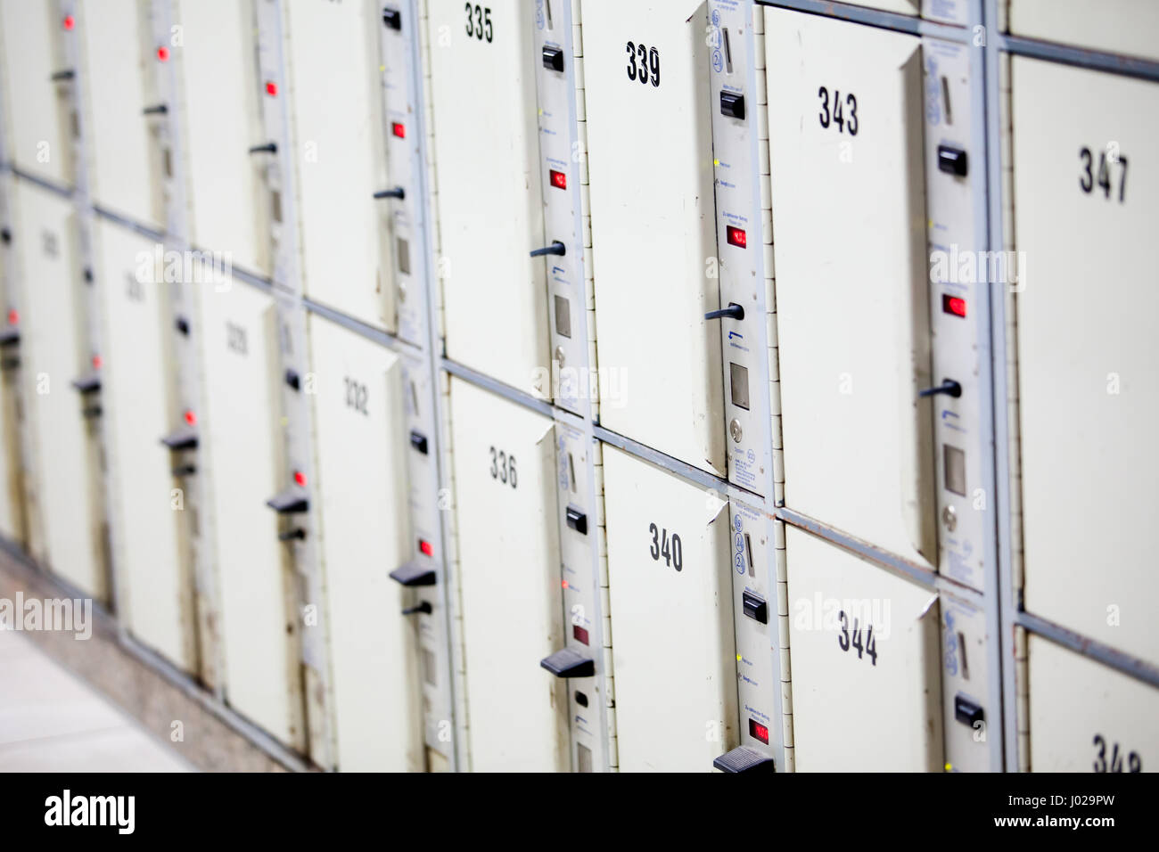 Lockers in a locker room. lockers at a railway station Stock