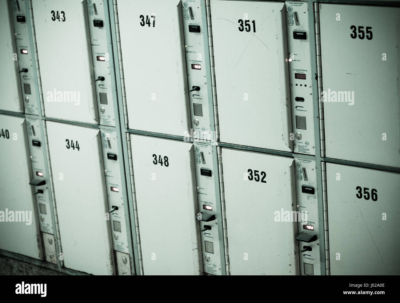 Lockers in a locker room. lockers at a railway station Stock