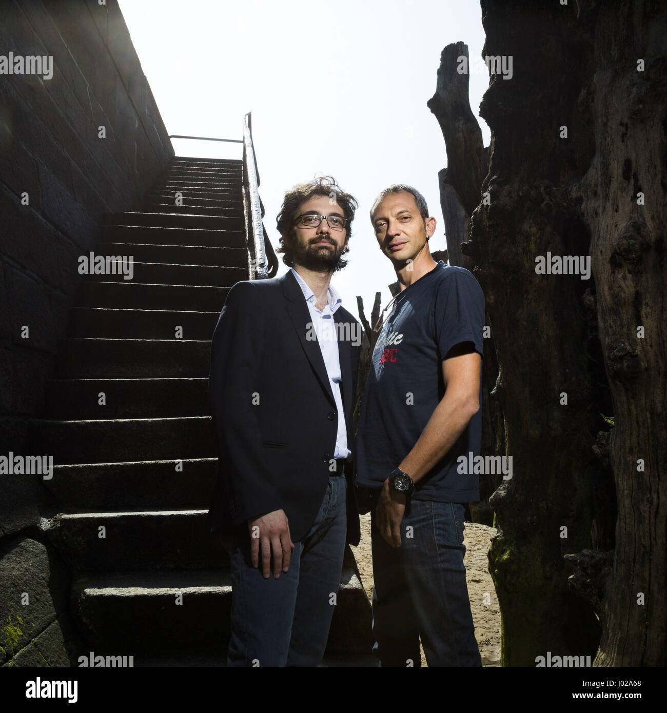 Portrait of Andrea Di Nicola (left) and Giampaolo Musumeci (right) 23/05/2015 ©Philippe MATSAS/Opale Stock Photo