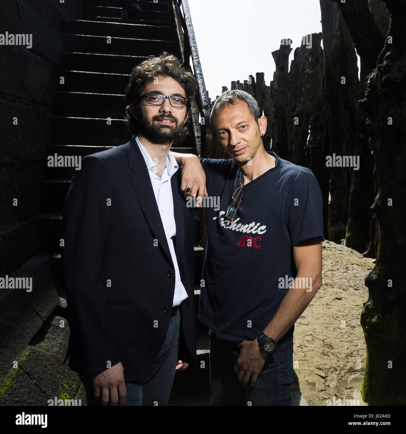 Portrait of Andrea Di Nicola (left) and Giampaolo Musumeci (right) 23/05/2015 ©Philippe MATSAS/Opale Stock Photo
