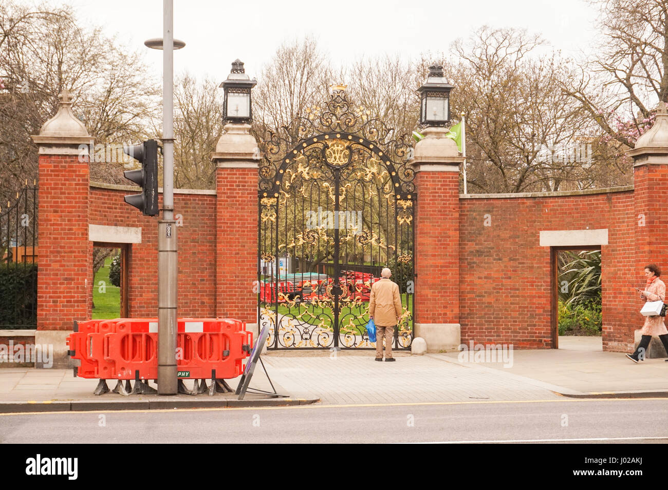 South entrance gate to Holland Park, West London, England, UK Stock