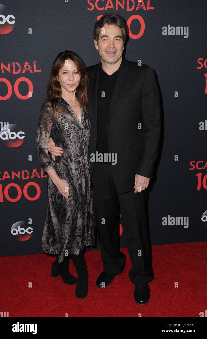 West Hollywood, CA, USA. 8th Apr, 2017. 08 April 2017 - West Hollywood, California - Leslie Urdang, Jon Tenney. ABC's 'Scandal' 100th Episode Celebration held at Fig & Olive in West Hollywood. Photo Credit: Birdie Thompson/AdMedia Credit: Birdie Thompson/AdMedia/ZUMA Wire/Alamy Live News Stock Photo