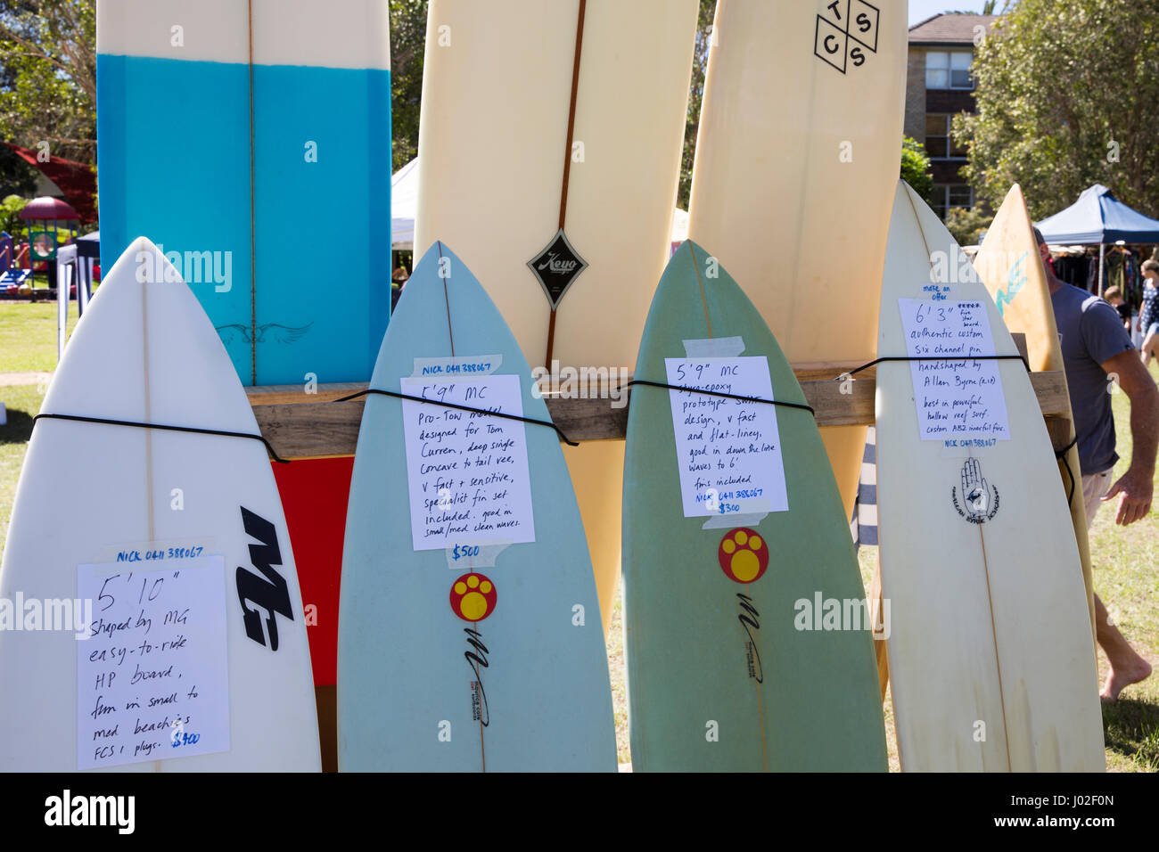 Avalon Beach, Sydney, Australia. Sunday 9th April 2017. Surfboard collectors and enthusiasts