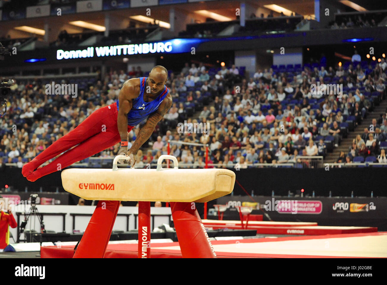 London, UK. 8th April, 2017. Donnell Whittenburg (USA) competing in the