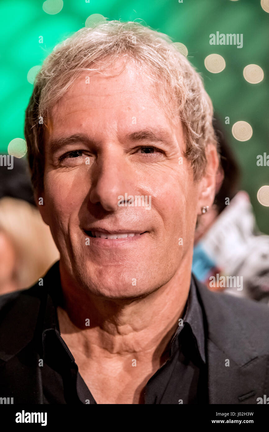 Magdeburg, Germany. 08th Apr, 2017. Singer Michael Bolton during the recording of the TV show 'Willkommen bei Carmen Nebel' (lt. 'Welcome to Carmen Nebel's') in the GETEC Arena in Magdeburg, Germany, 08 April 2017. The show will be broadcast 13 April 2017 at 20:15 pm on ZDF. - NO WIRE SERVICE- Photo: Andreas Lander/dpa/Alamy Live News Stock Photo
