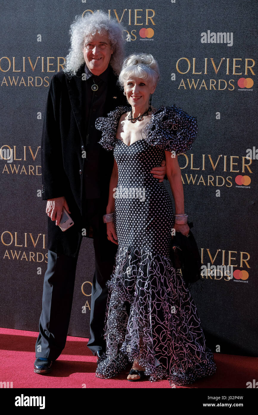 London, UK. 9th April, 2017. Brian May and Anita Dobson arrives on the