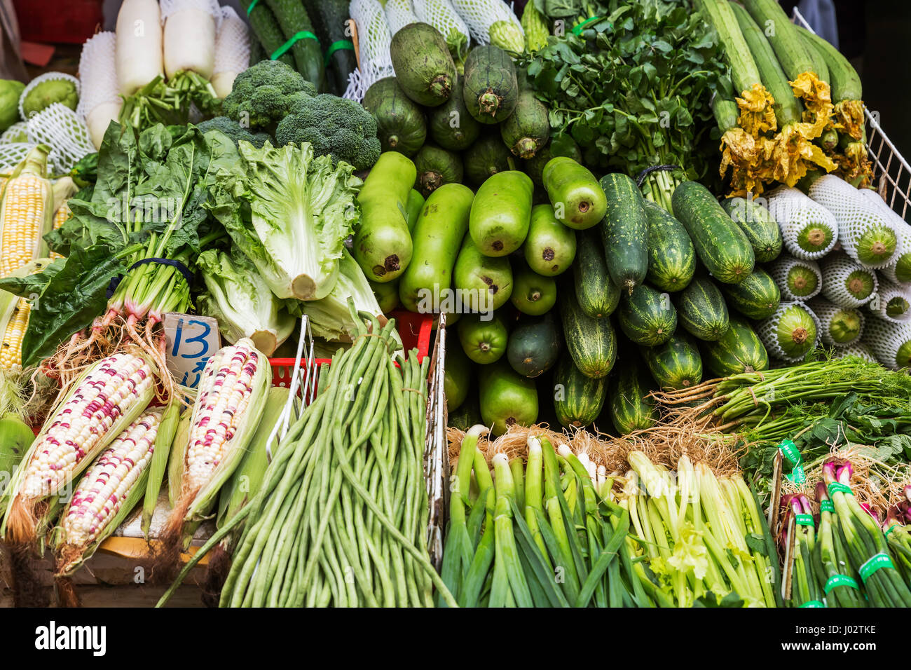 picture of vegetables at a display of a market stall Stock Photo - Alamy