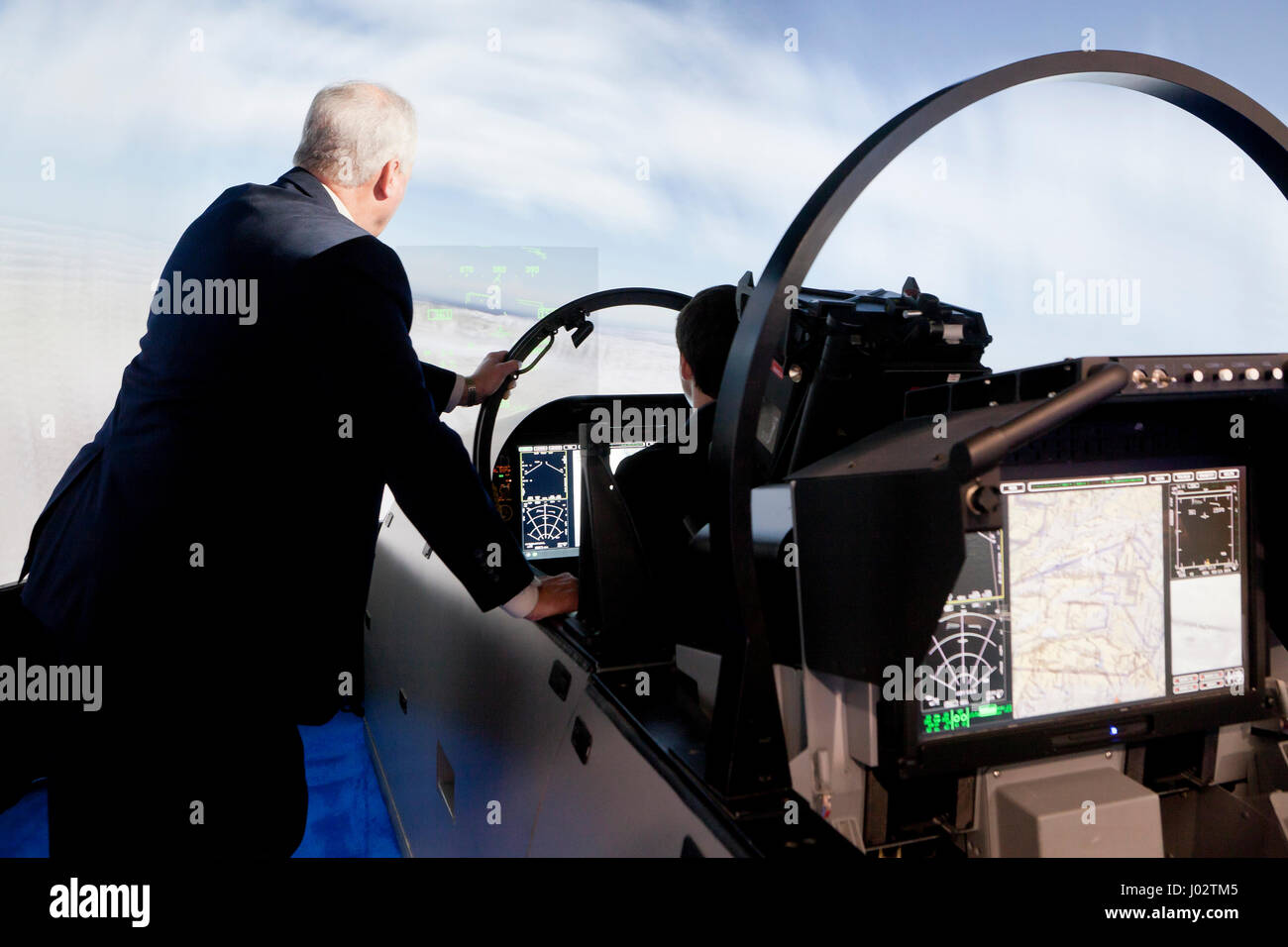 Boeing fighter jet flight simulator USA Stock Photo Alamy