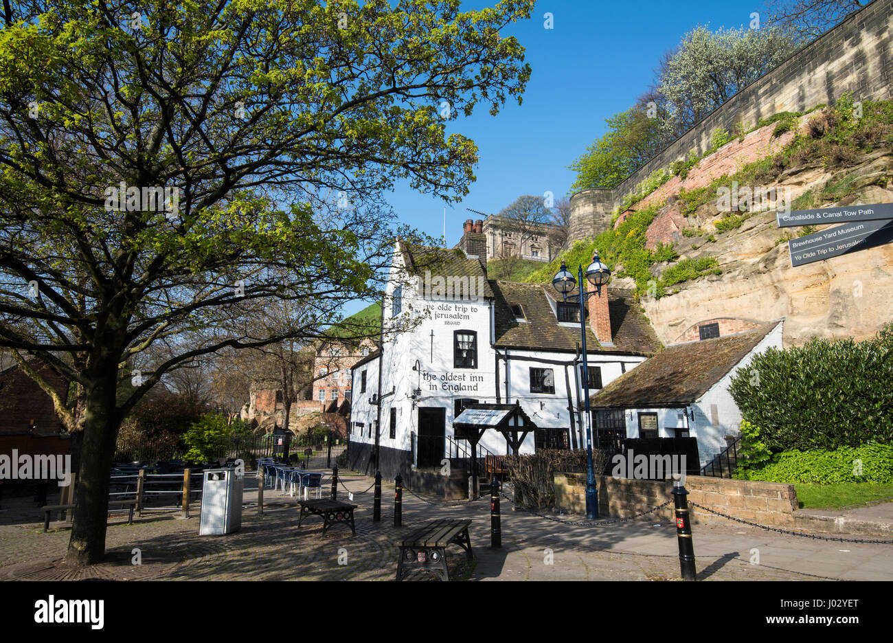 The Ye Olde Trip To Jerusalem Pub in Nottingham City, Nottinghamshire England UK Stock Photo