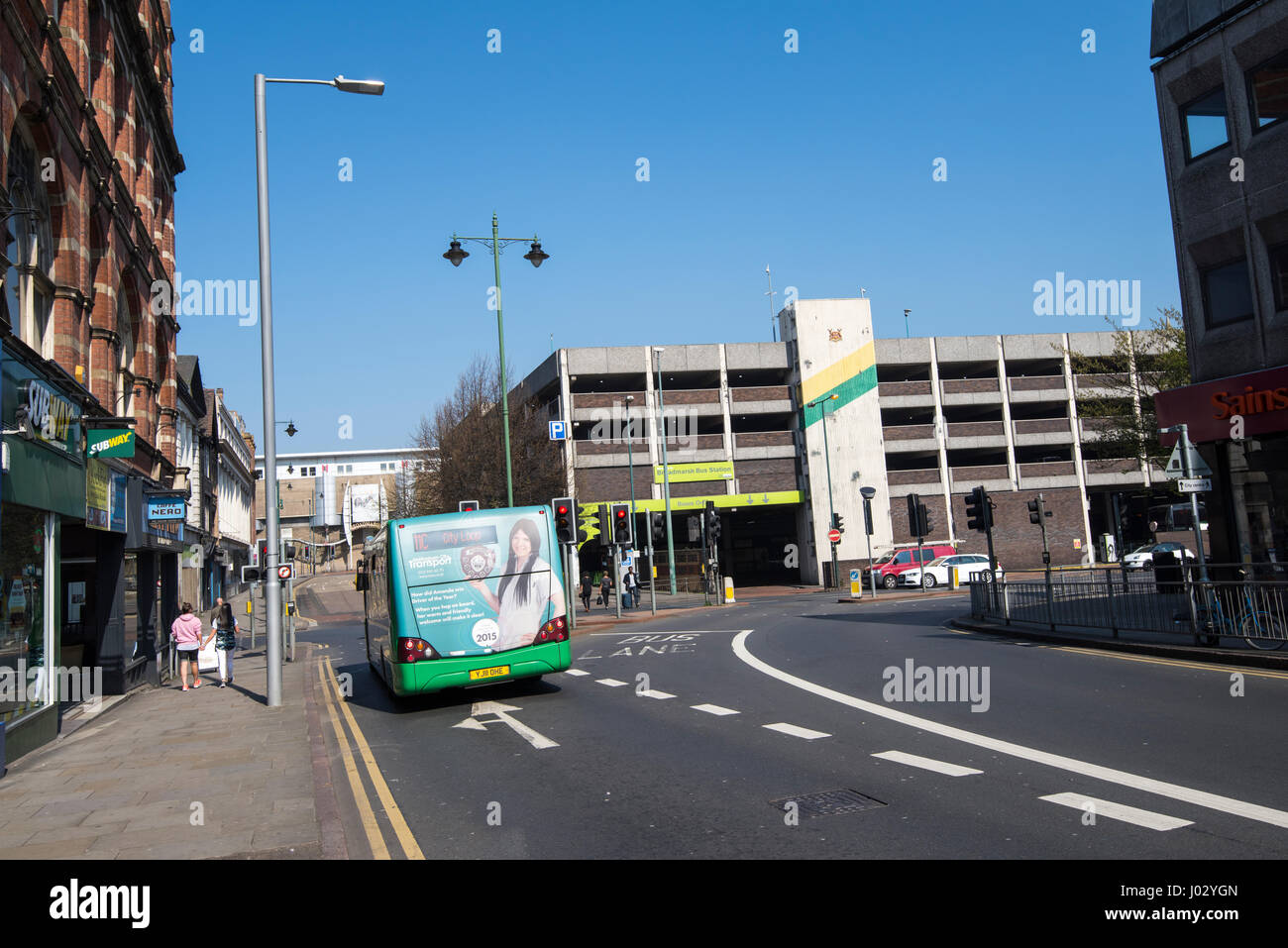 Carrington Street and Broadmarsh Car Park in Nottingham City