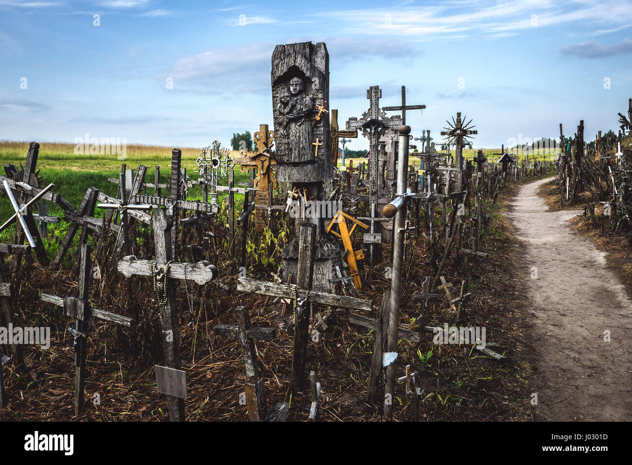 Hill of Crosses in Lithuania Stock Photo