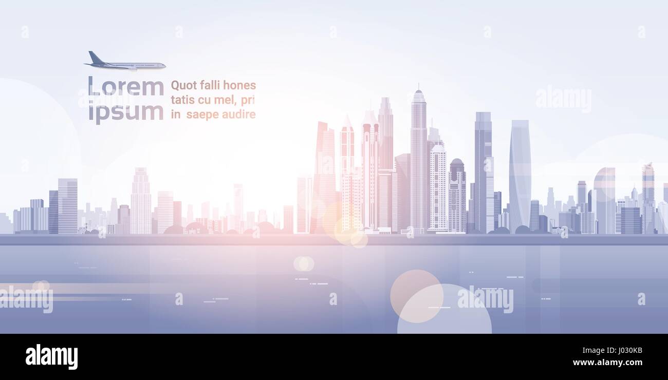 City Skyscraper View Cityscape Background Skyline Silhouette with Copy ...