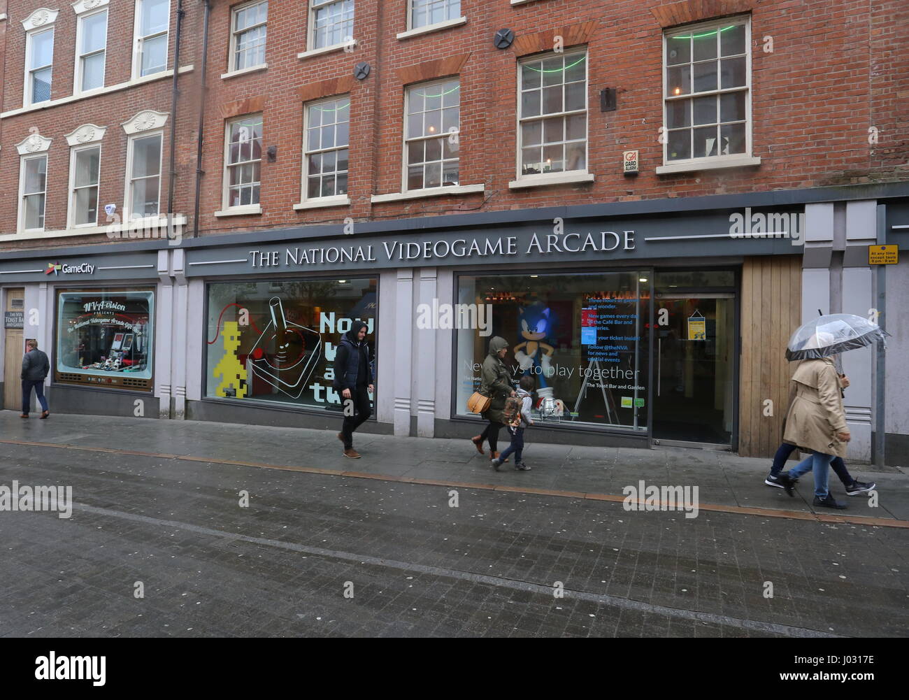 Exterior of National Videogame arcade Nottingham UK April 2017 Stock