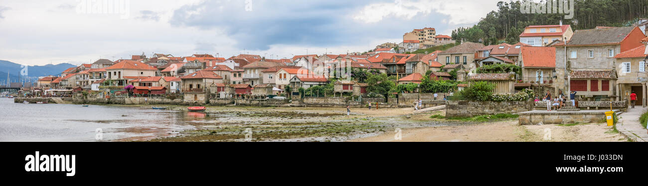 Scenic view in Combarro, spanish fishermen village near Pontevedra, Galicia, northern Spain Stock Photo