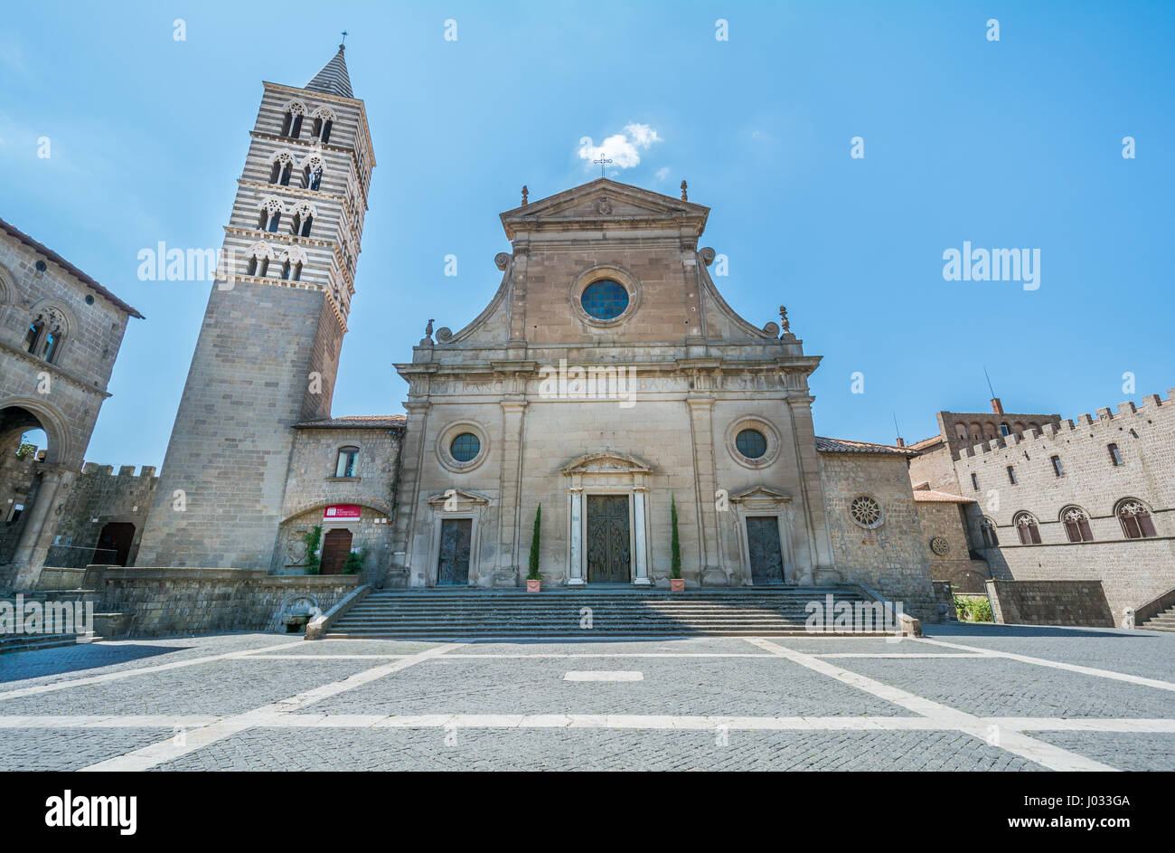 Viterbo Cathedral, Saint Pellegrino District, Viterbo, Lazio (Italy) Stock Photo