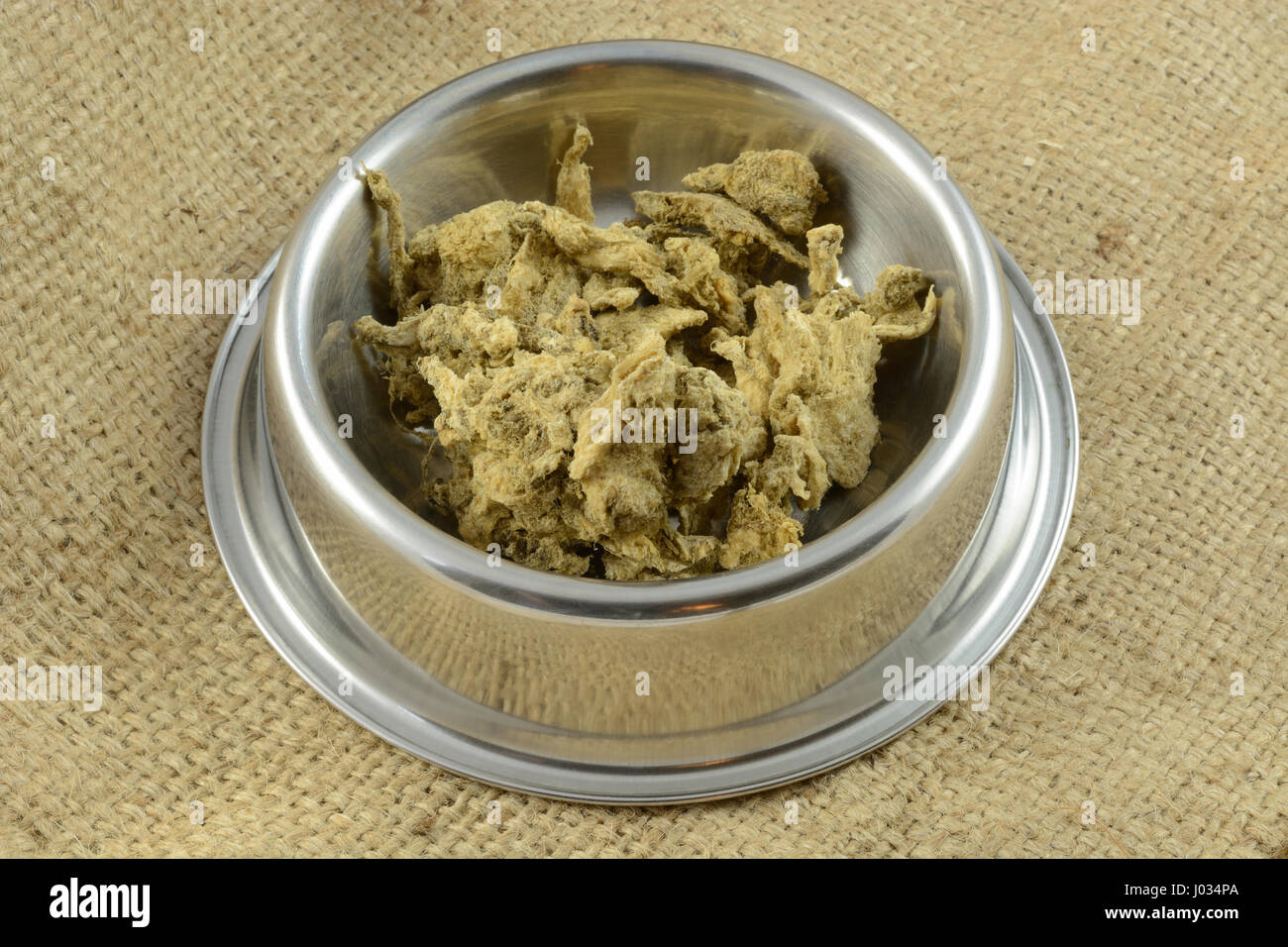 Dried crushed beef tripe dog or cat food and treat for dogs and cats in