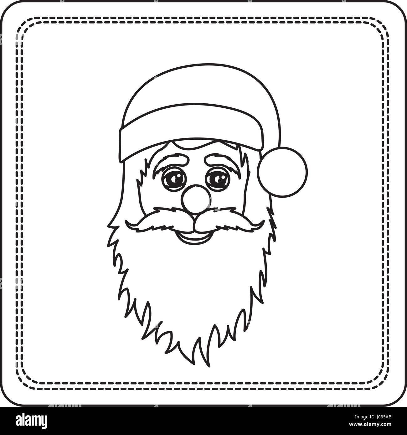 Sketch Silhouette Square Frame With Christmas Santa Claus