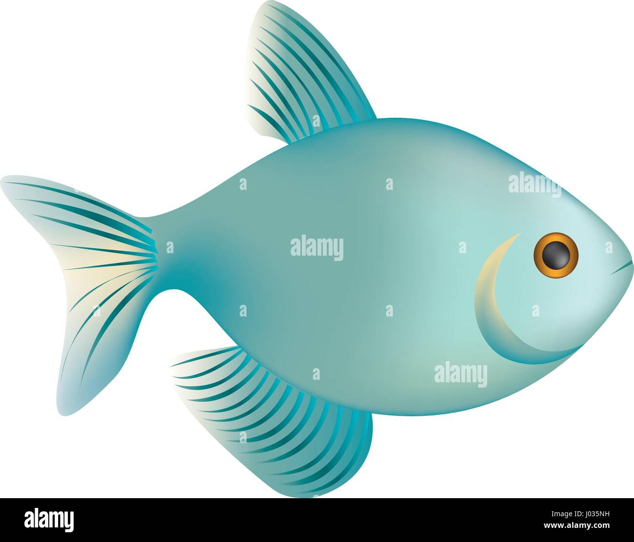 colorful realistic fish aquatic animal icon Stock Vector Image
