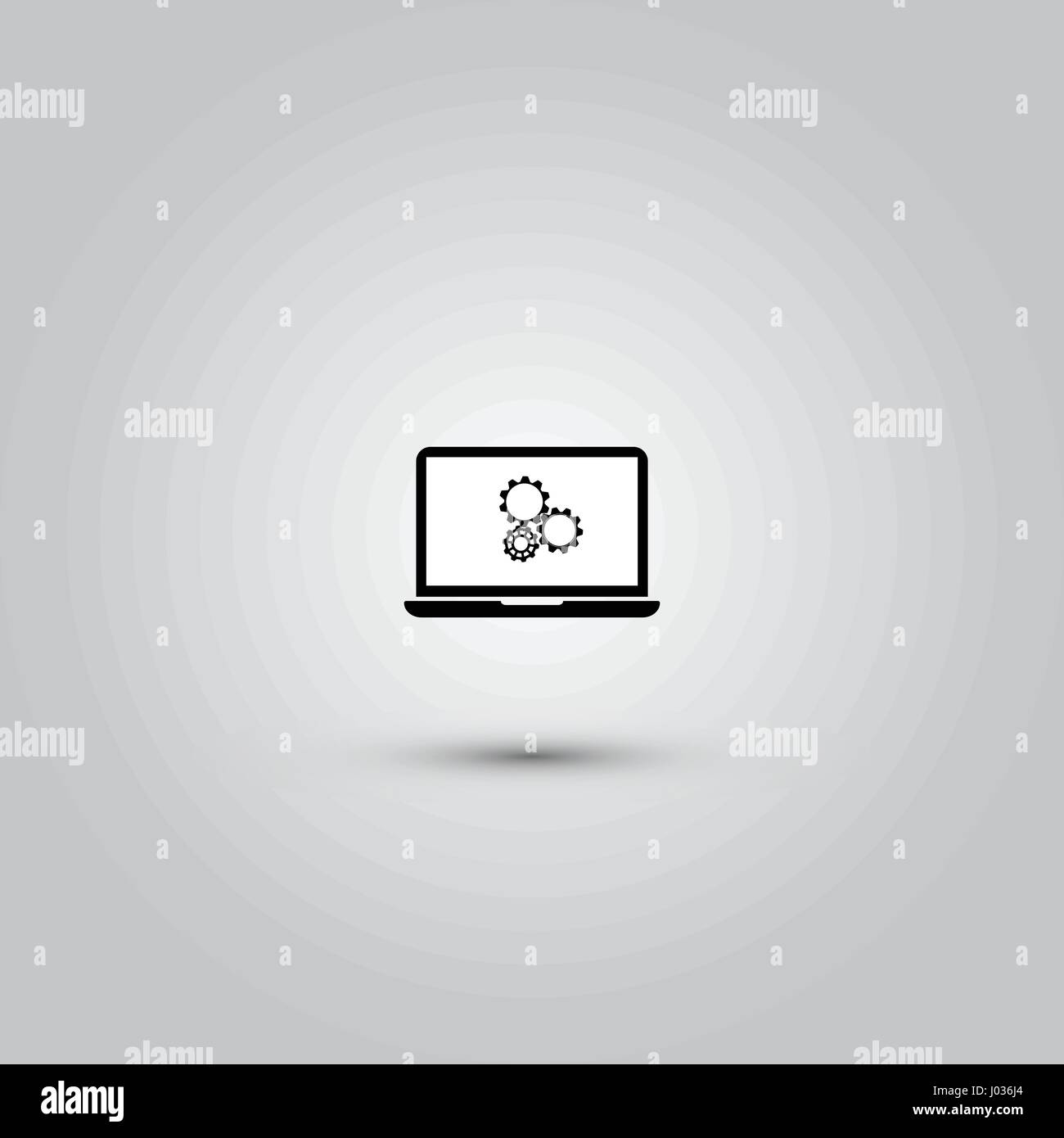 setting parameters, laptop icon, vector illustration. Flat design style Stock Vector