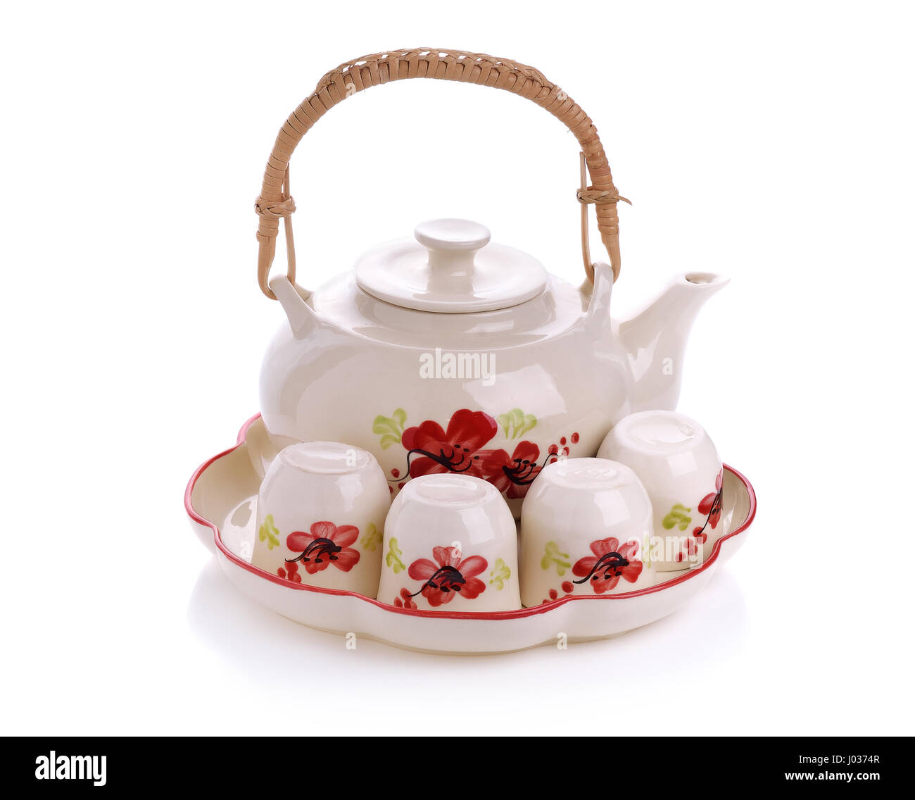 The mini tea set isolated on white background Stock Photo Alamy