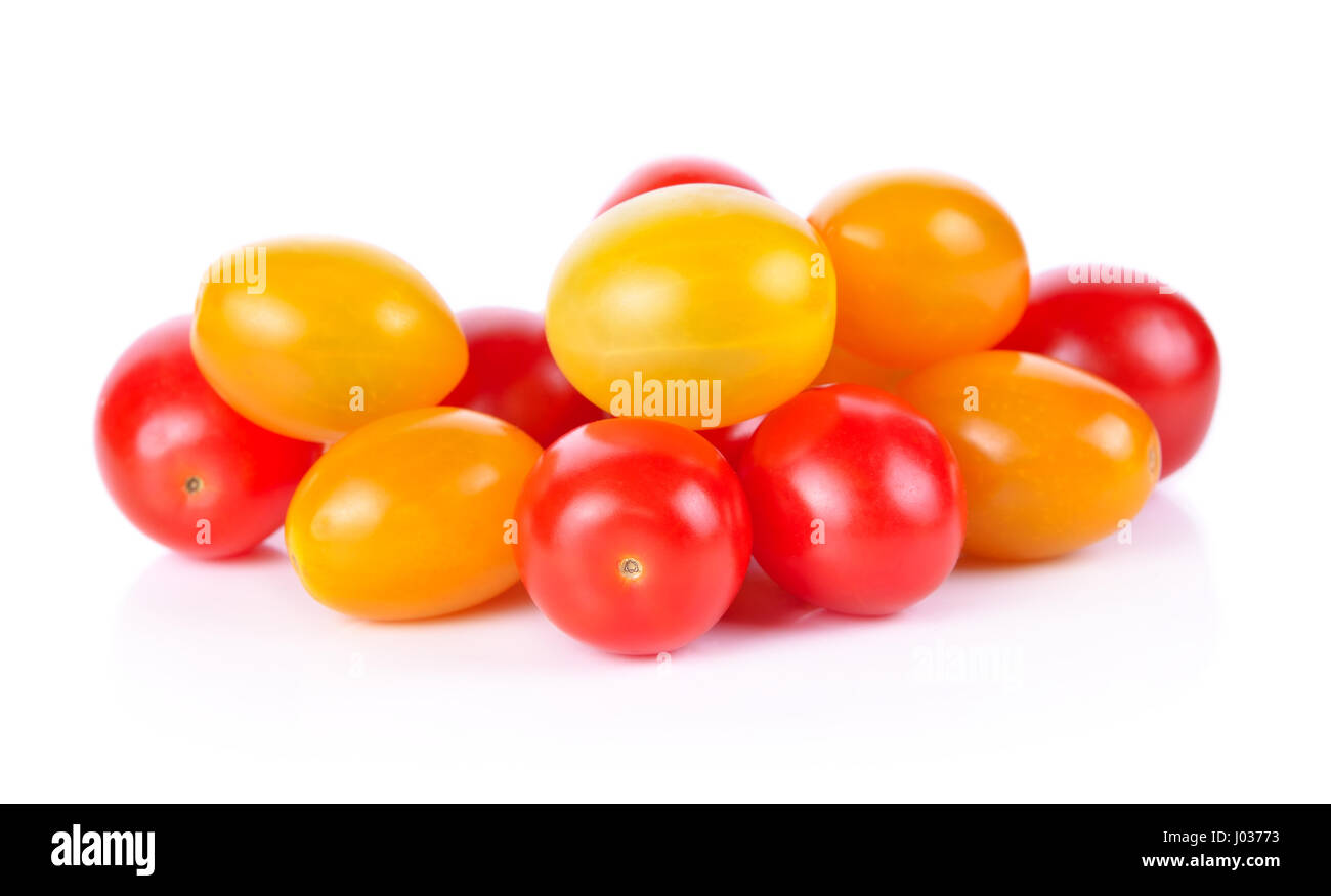 The cherry tomatoes on a white background Stock Photo - Alamy