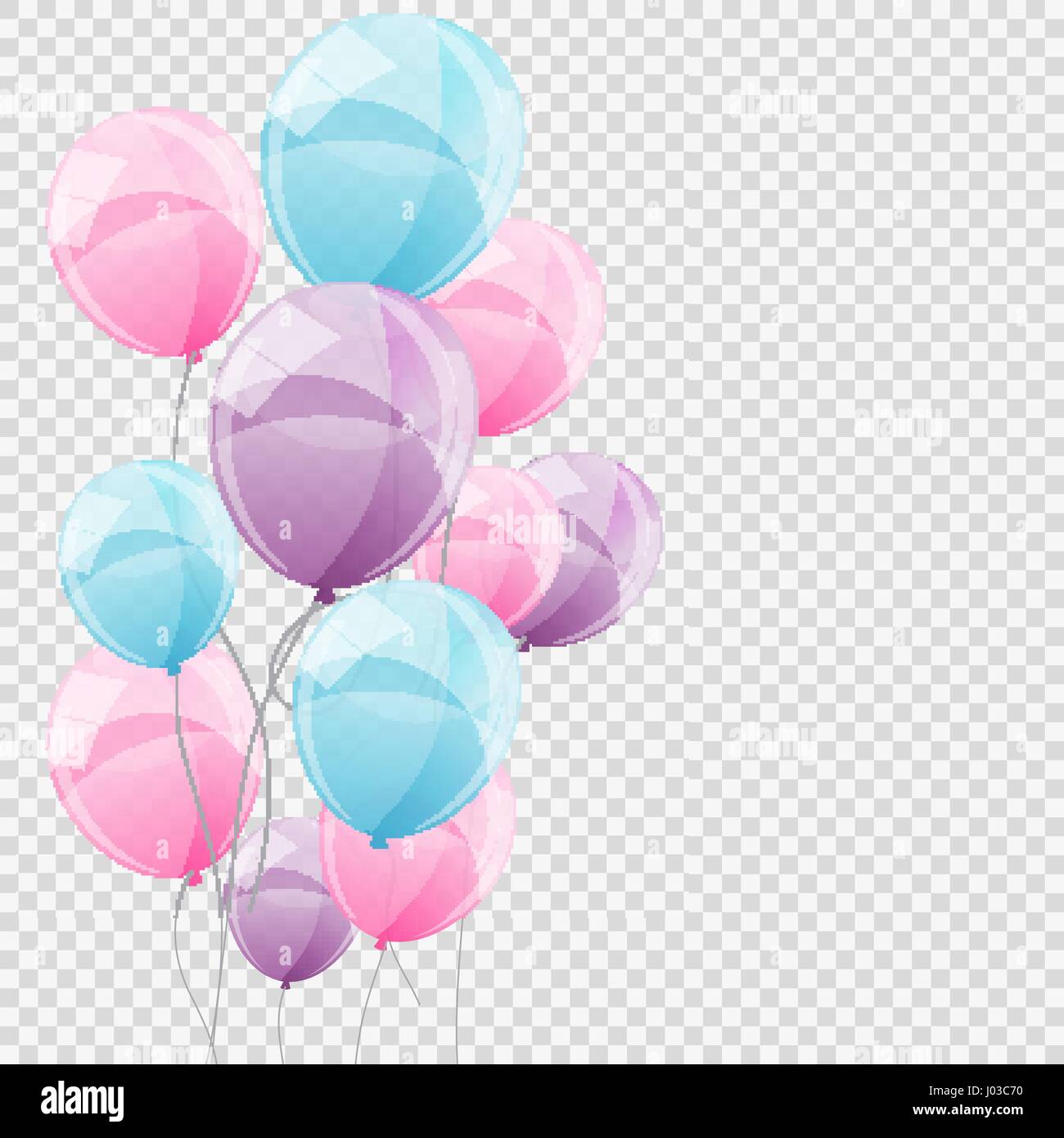 Group of Colour Glossy Helium Balloons Isolated on Transparent B Stock ...