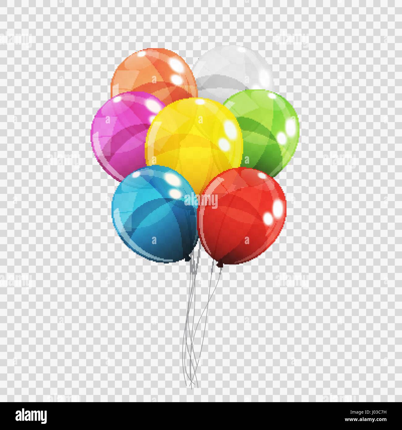 Group of Colour Glossy Helium Balloons Isolated on Transparent B Stock ...