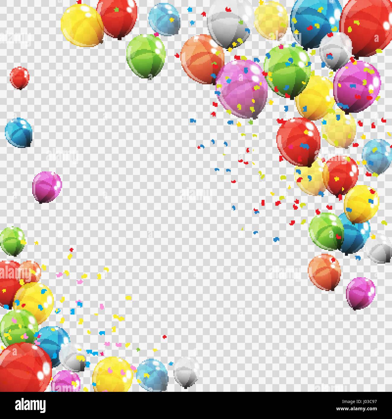 Group of Colour Glossy Helium Balloons Isolated on Transparent B Stock ...