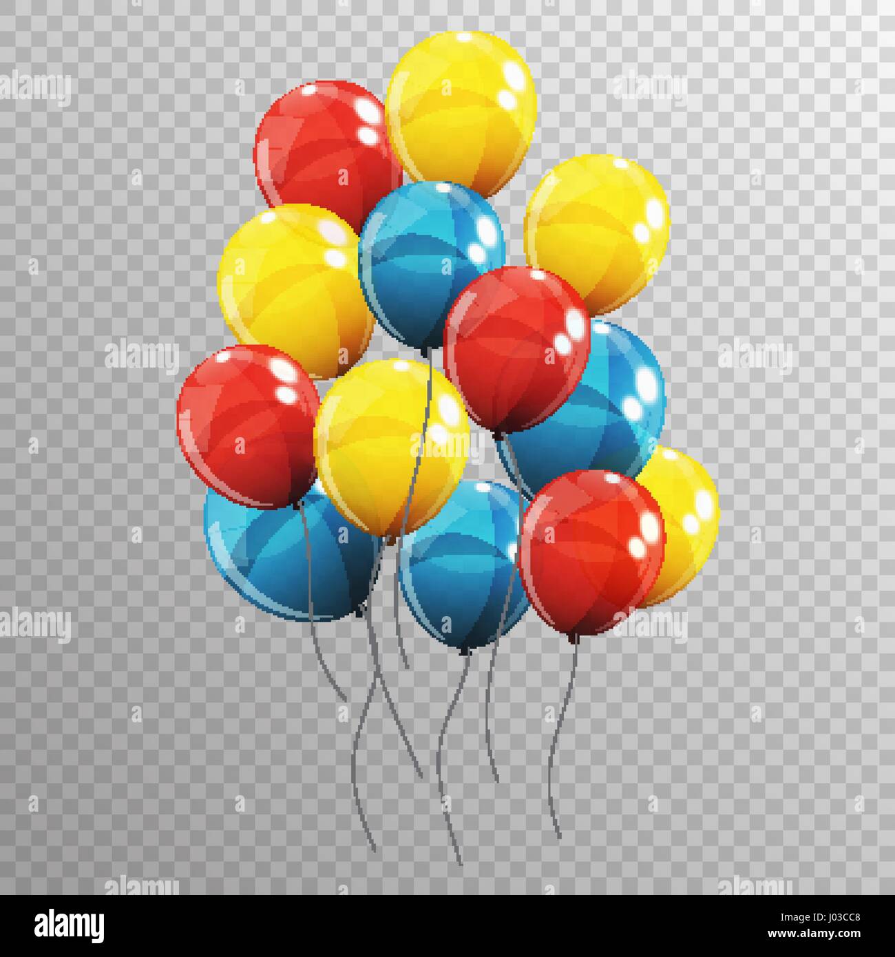 Group of Colour Glossy Helium Balloons Isolated on Transparent B Stock ...