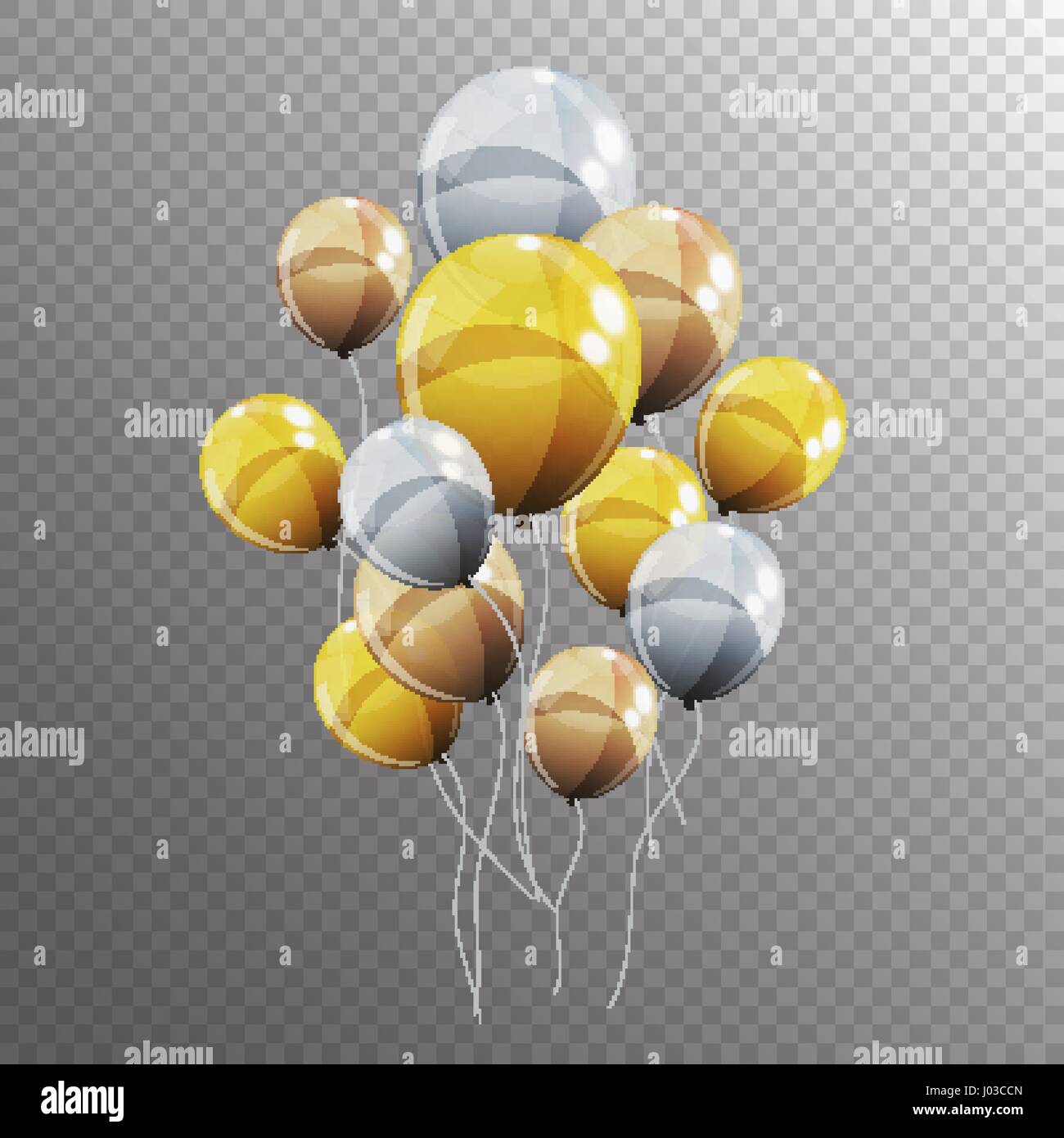 Group of Colour Glossy Helium Balloons Isolated on Transparent B Stock ...