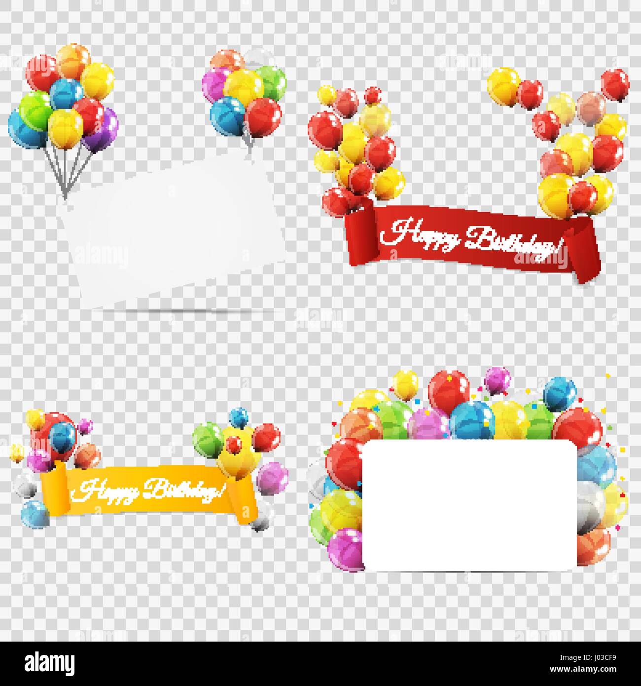 Group of Colour Glossy Helium Balloons with Ribbon Isolated on T Stock ...
