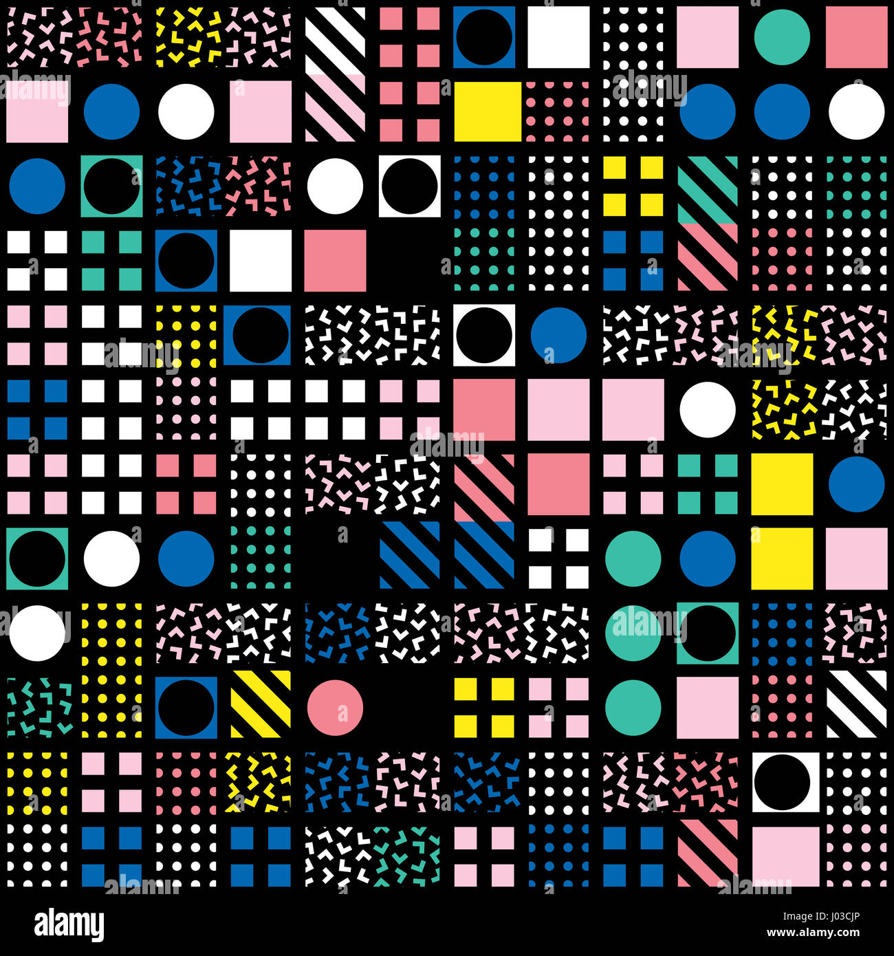 Colorful bold bright seamless pattern. Trendy design in 80-90s style ...