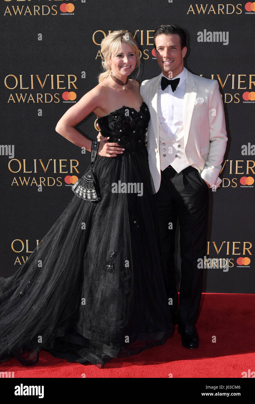 Carley Stenson and Danny Mac attending the Olivier Awards 2017, held at