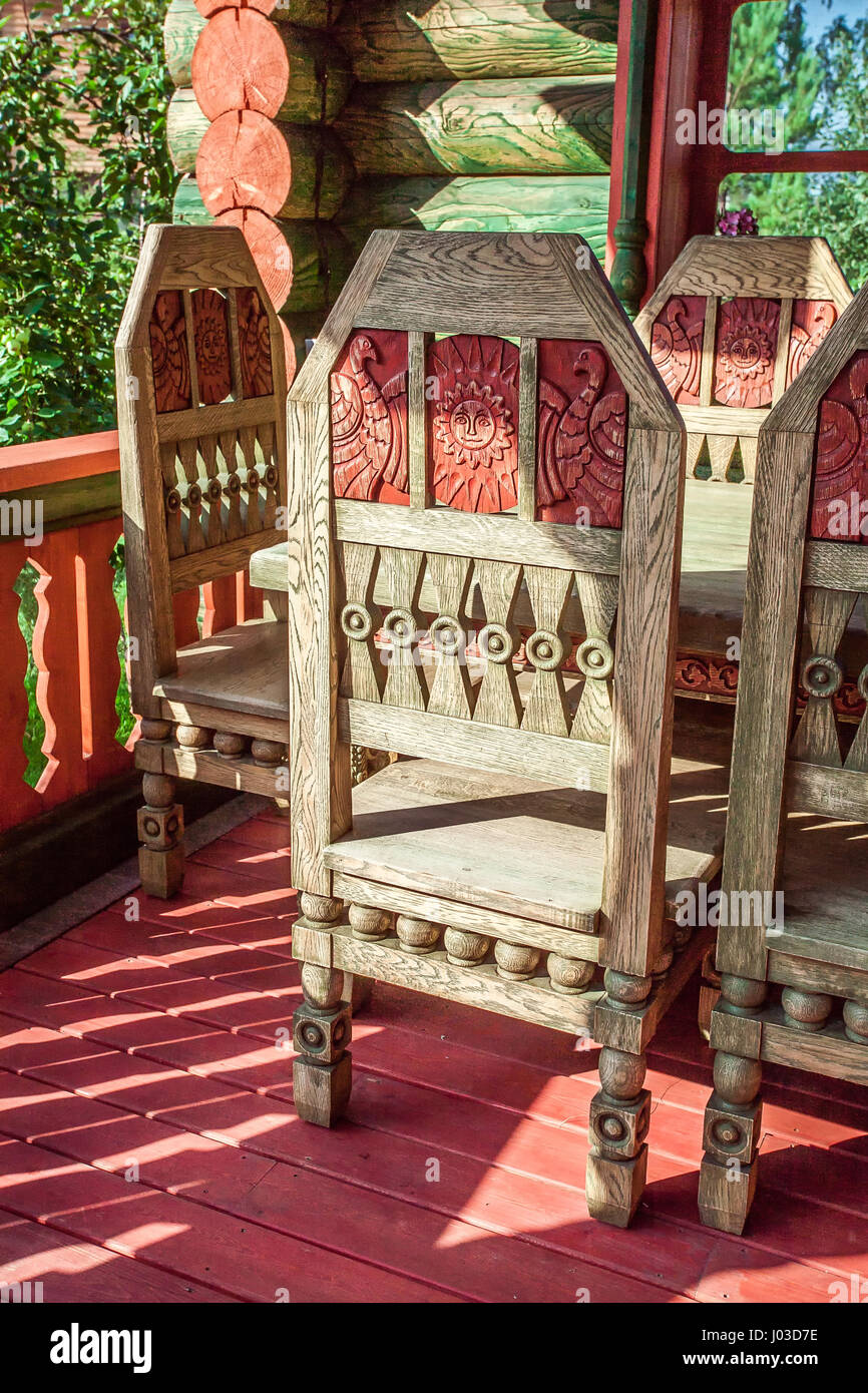 Vintage Wooden chairs in details Stock Photo Alamy