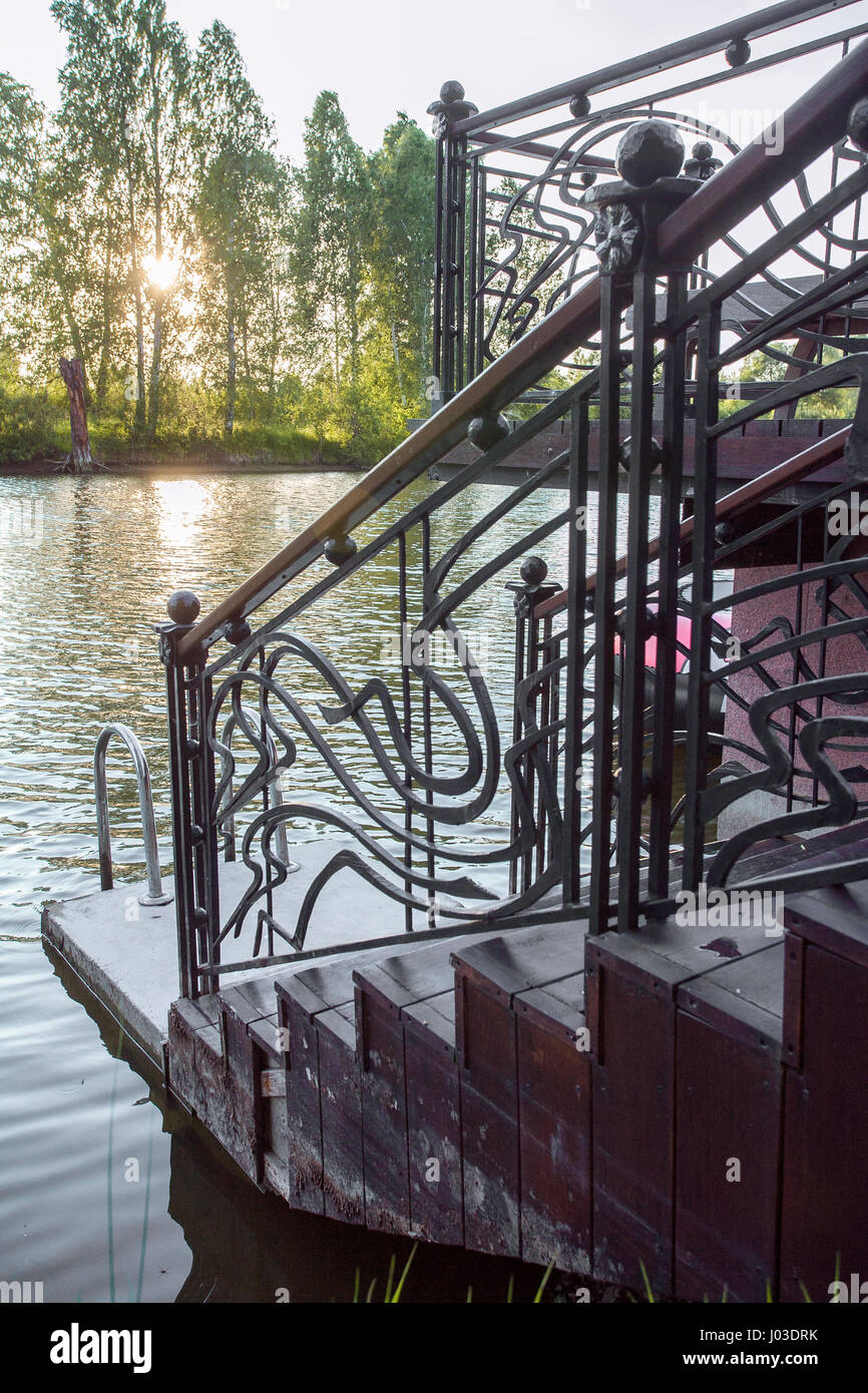 details of metal forged fence Stock Photo