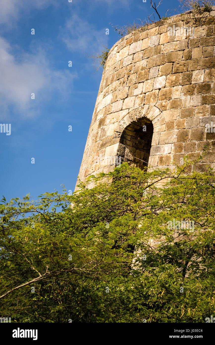 Ruins of Sugar Cane Mill, Antigua Stock Photo