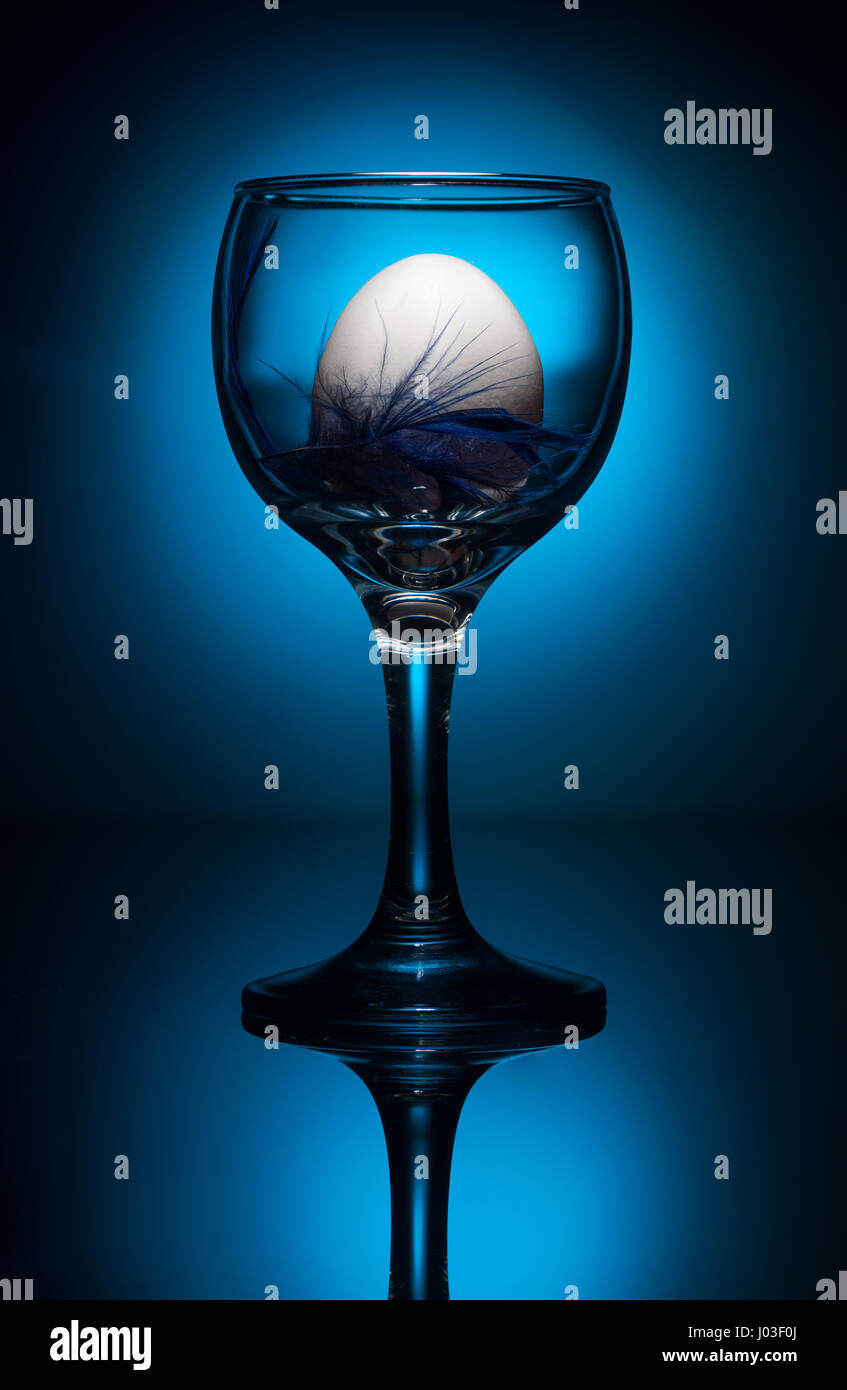 white egg in wine glass Stock Photo Alamy