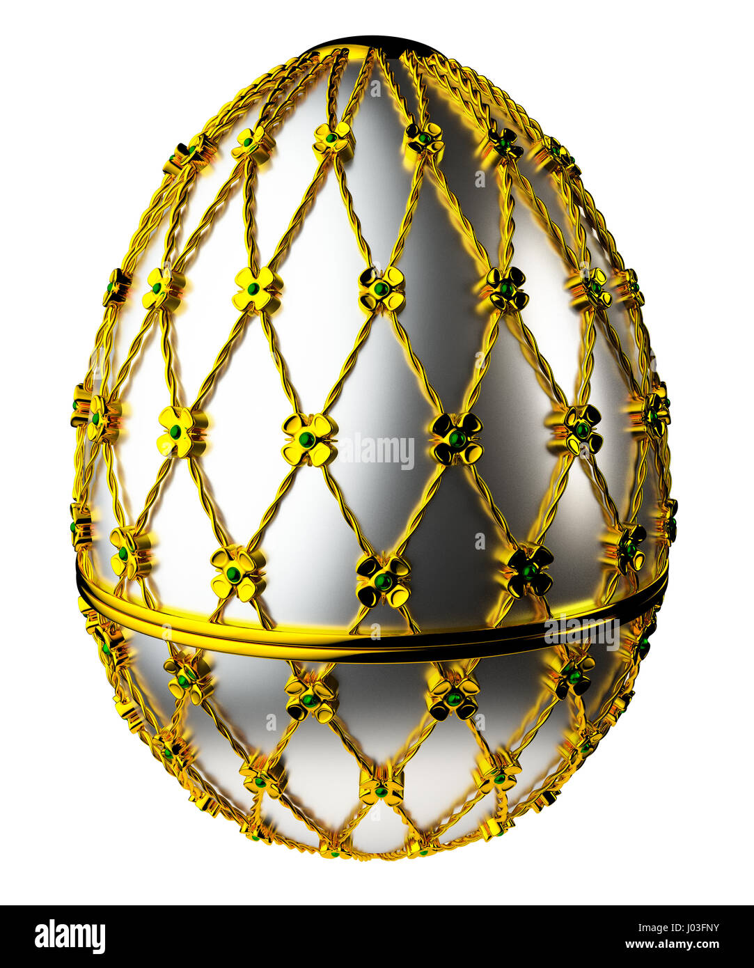 Jewelry egg. 3D render. Stock Photo