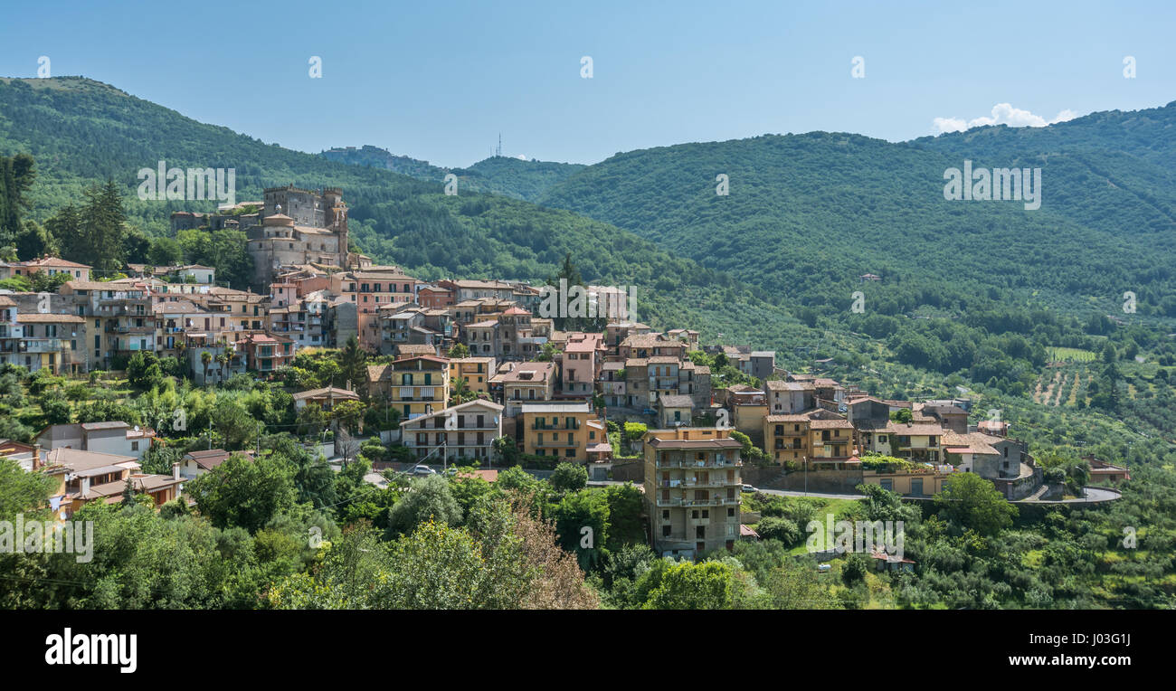 Arsoli panoramic sight, Rome Province, Lazio (Italy) Stock Photo