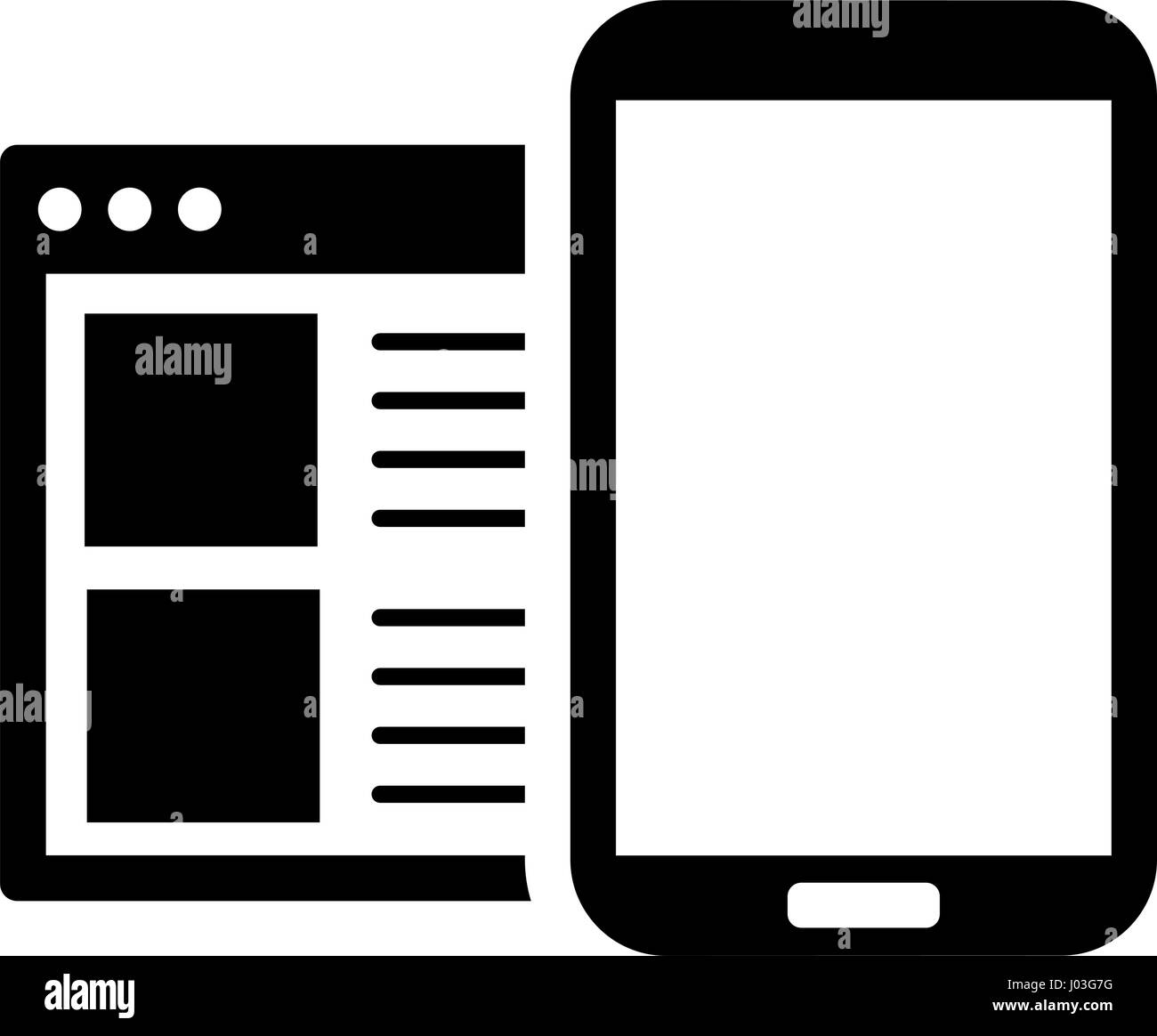 Mobile Surfing Icon. Flat Design Stock Vector Image & Art - Alamy