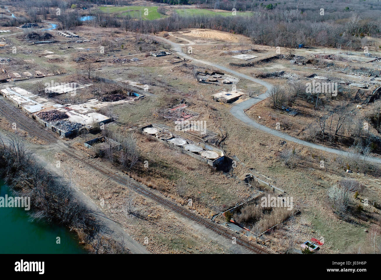 Remains of former Hercules Plant in Sayreville, New Jersey Stock Photo
