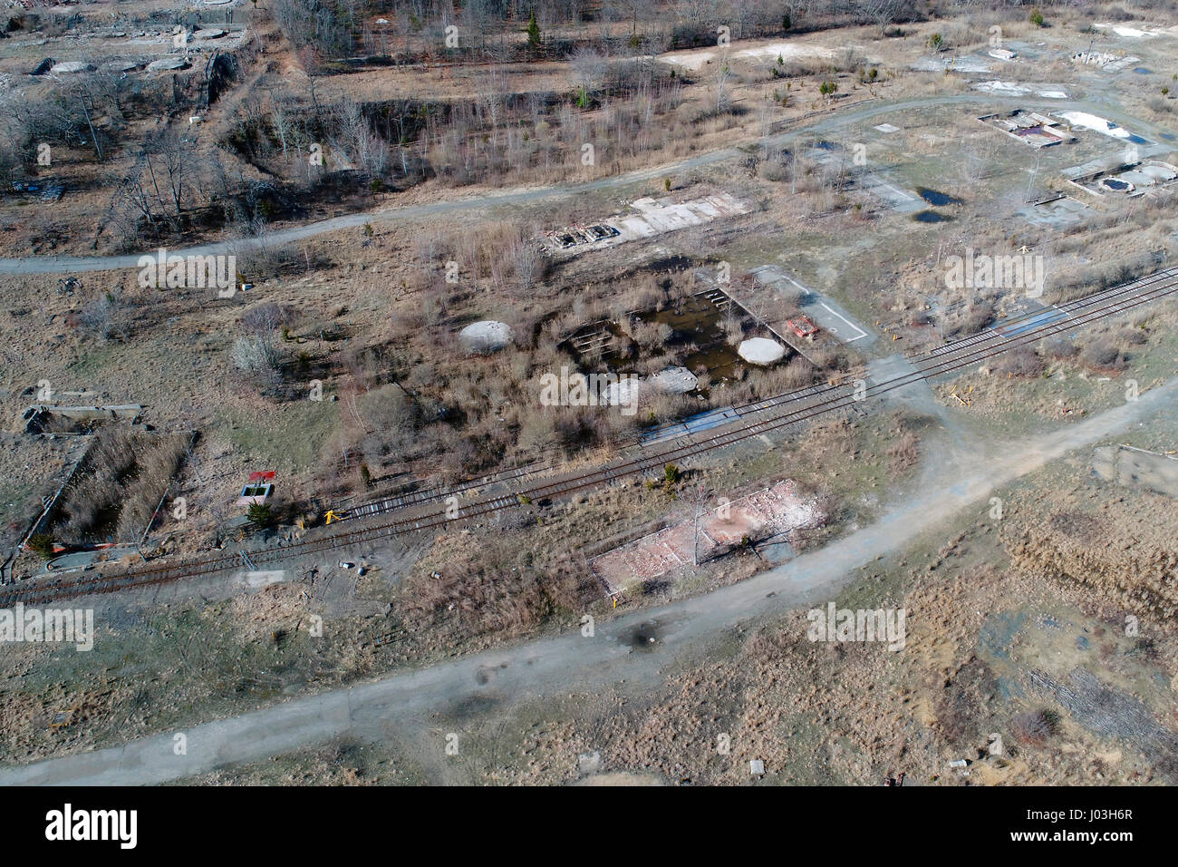 Remains of former Hercules Plant in Sayreville, New Jersey Stock Photo