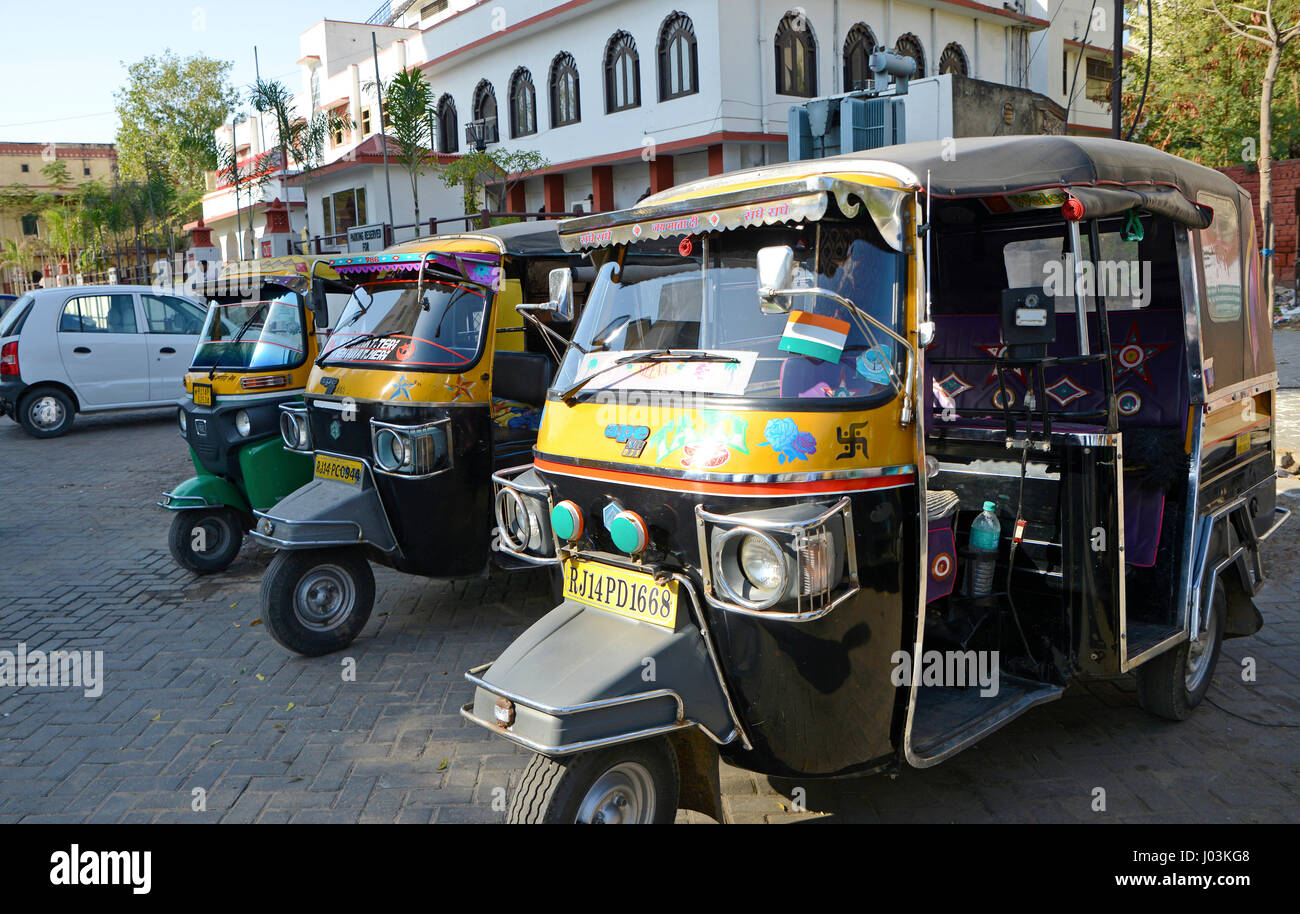 Auto rickshaw stand in Jaipur,Rajasthan Stock Photo Alamy