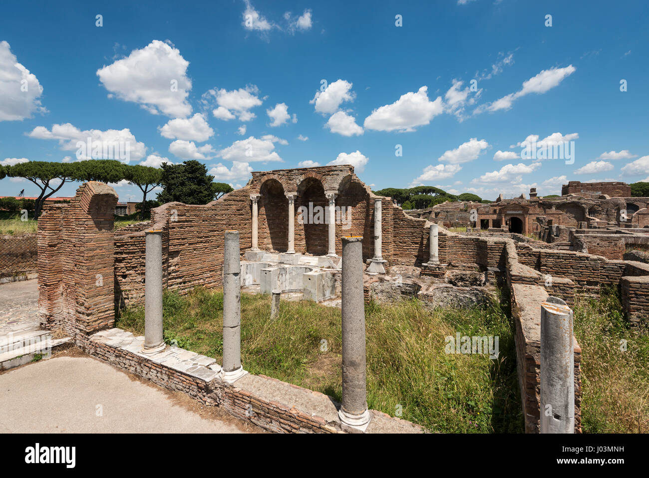 Rome. Italy. Ostia Antica. House of Cupid & Psyche, nymphaeum. Domus di Amore e Psiche, Ninfeo, Stock Photo
